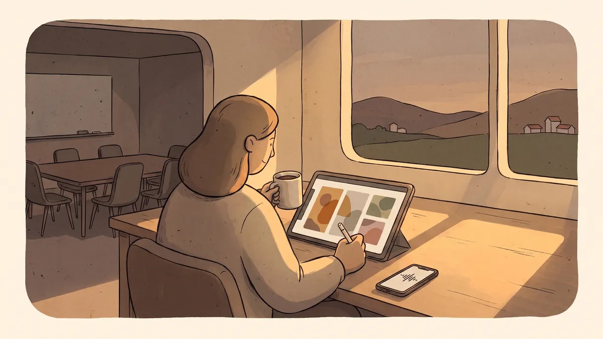 Illustration for the article "The Meeting Ended an Hour Ago. Someone Still Has to Write It Up."